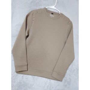 Nobull Sweater Mens Medium Waffle Knit QuiltedPullover Athletic Training Brown M